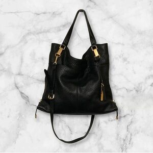 Vince Camuto Black Leather Satchel/Tote Bag